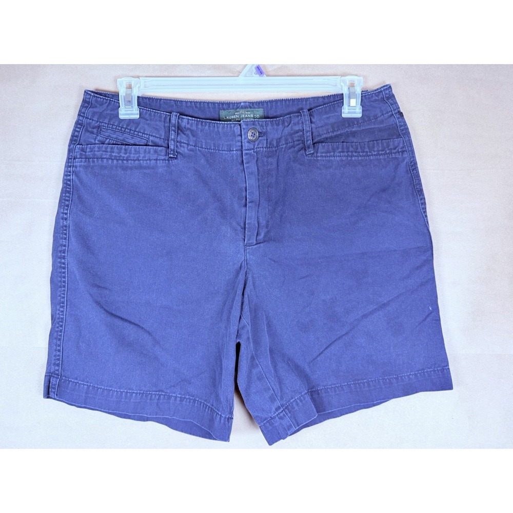Lauren Jeans Co Ralph Lauren Womens 12 Blue Chino Bermuda Shorts 100% Cotton